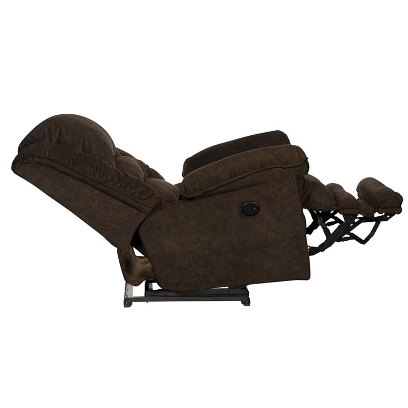 Dolan Power Lay Flat Recliner in Chocolate Brown Polyester Fabric