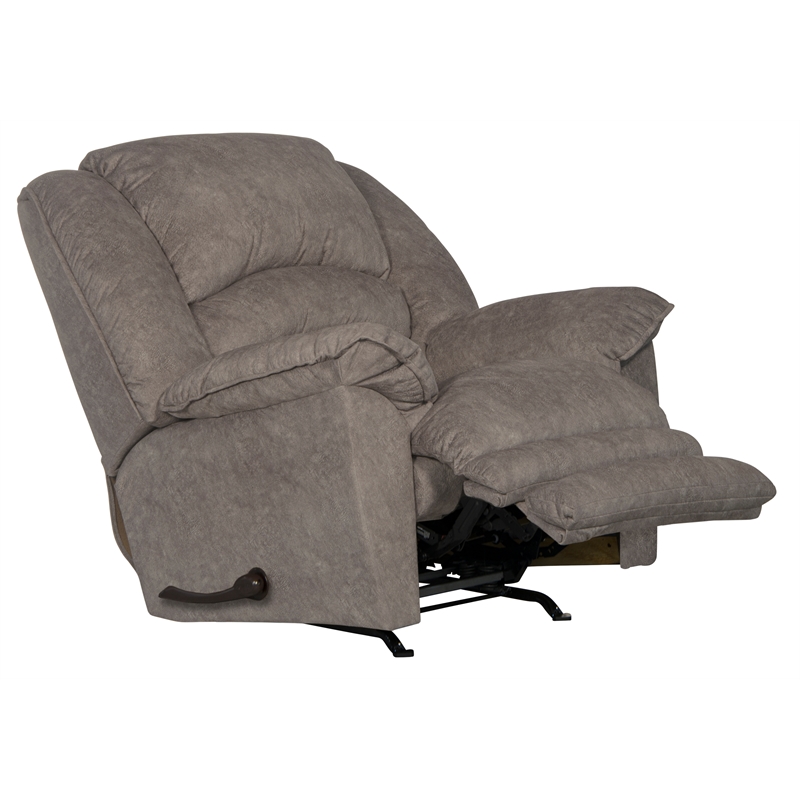 Dolan Chaise Rocker Recliner in Gray Polyester Fabric
