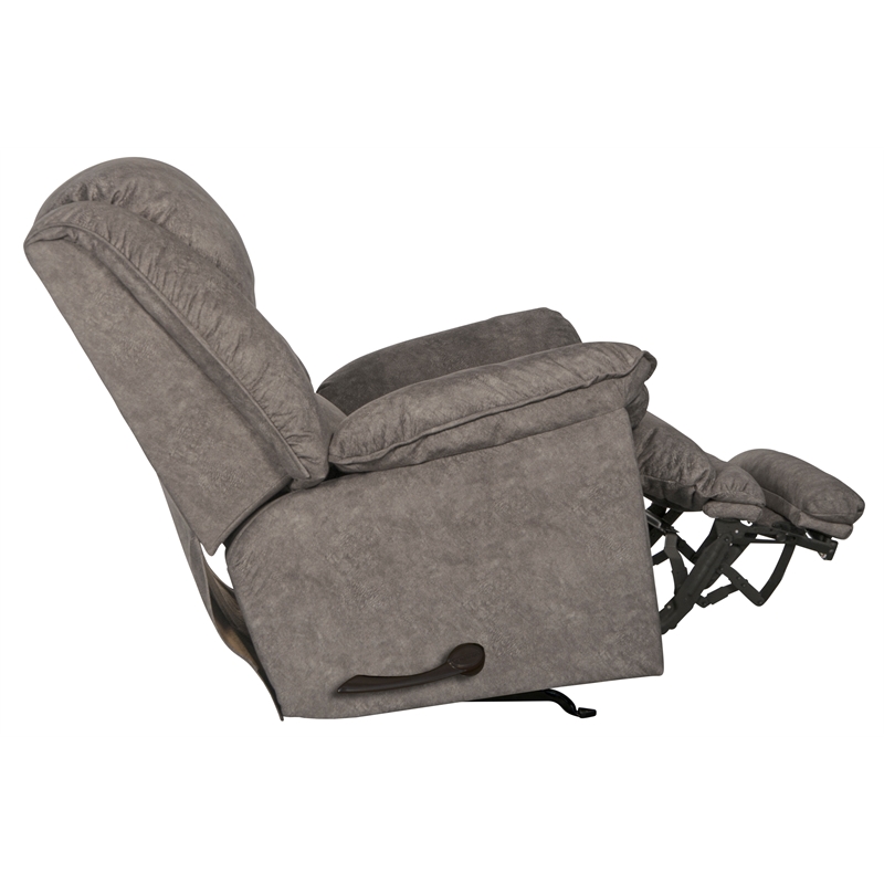 Dolan Chaise Rocker Recliner in Gray Polyester Fabric