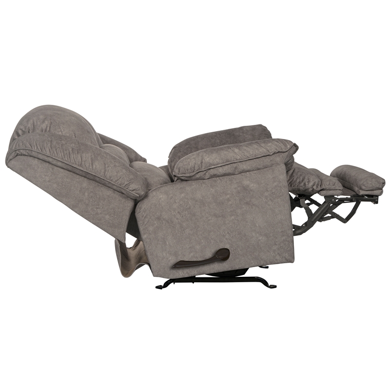 Dolan Chaise Rocker Recliner in Gray Polyester Fabric