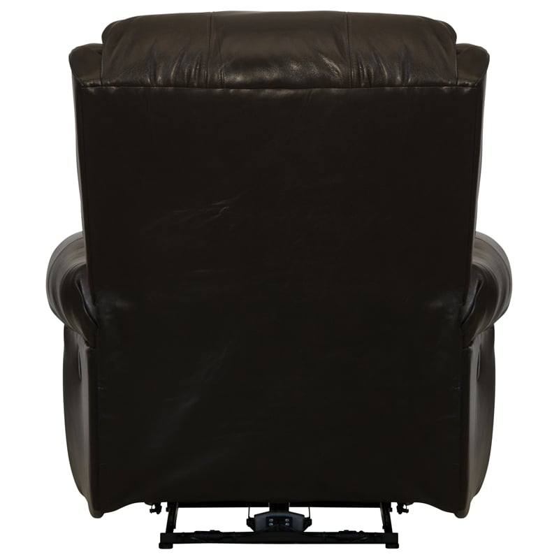 James Deluxe Power Lay Flat Recliner in Brown Top Grain Italian Leather