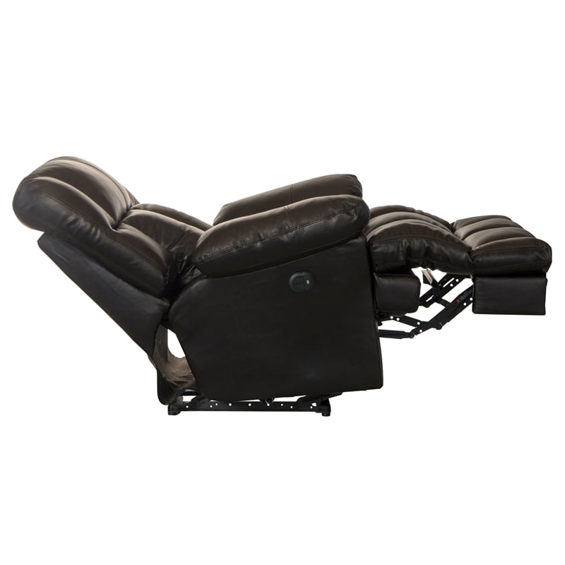 Boyd Power Lay Flat Chaise Recliner in Brown Top Grain Italian Leather