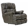 Boyd Power Lay Flat Chaise Recliner in Gray Top Grain Italian Leather
