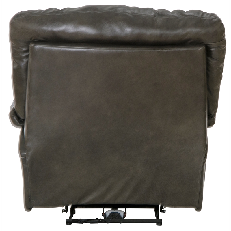 Boyd Power Lay Flat Chaise Recliner in Gray Top Grain Italian Leather