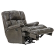 Boyd Power Lay Flat Chaise Recliner in Gray Top Grain Italian Leather
