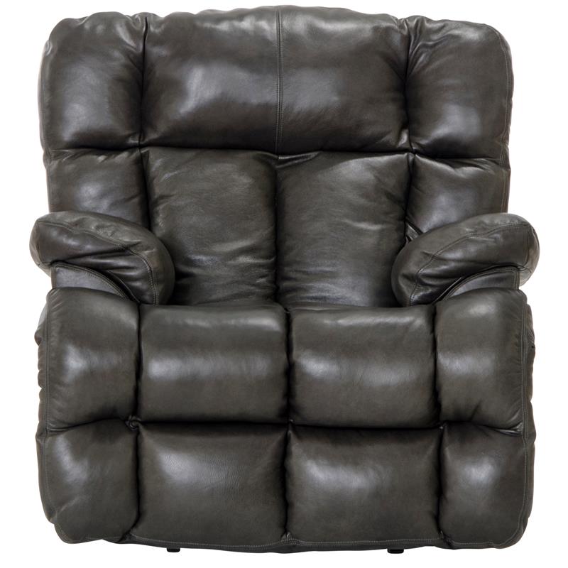 Boyd Power Lay Flat Chaise Recliner in Gray Top Grain Italian Leather