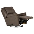 Justin Chaise Swivel Glider Recliner in Gray Polyester Fabric