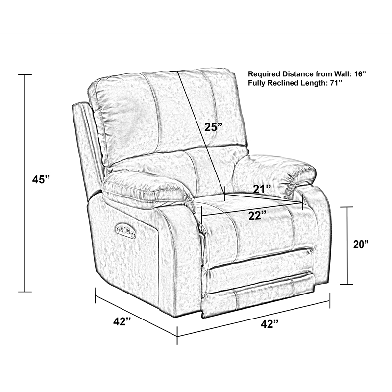 Kealyn Power Lay Flat Recliner with Power Headrest in Gray Faux Leather