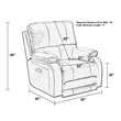Kealyn Power Lay Flat Recliner with Power Headrest in Gray Faux Leather