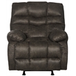 Lowry Chaise Rocker Recliner in Gray Polyester Fabric