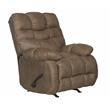 Lowry Chaise Rocker Recliner with Pillow Top Arms in Brown Polyester Fabric