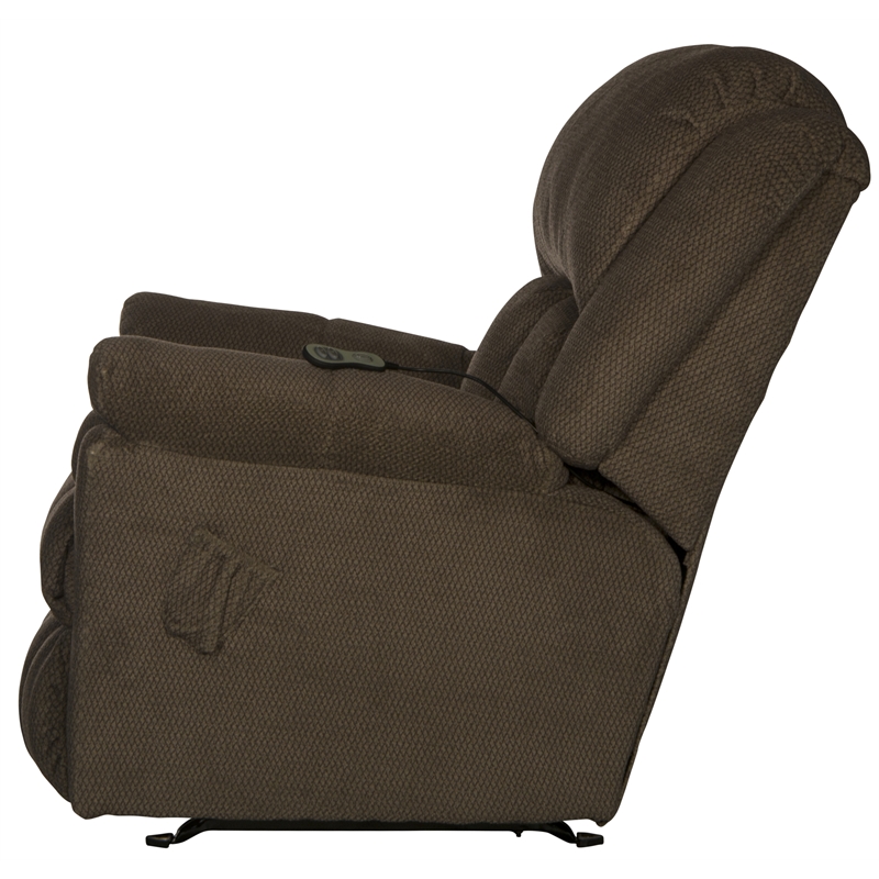 Catnapper Grady Polyester Rocker Recliner with Deluxe Heat & Massage in Brown