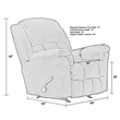 Catnapper Grady Polyester Rocker Recliner with Deluxe Heat & Massage in Brown