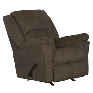 grady rocker recliner with deluxe heat & massage in brown polyester fabric