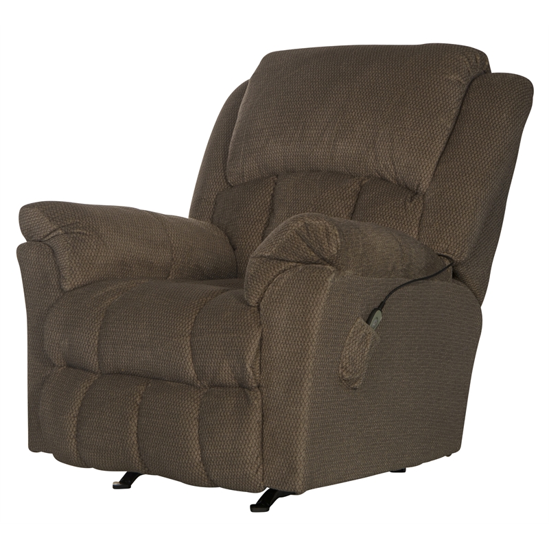 Catnapper Grady Polyester Rocker Recliner with Deluxe Heat & Massage in Brown