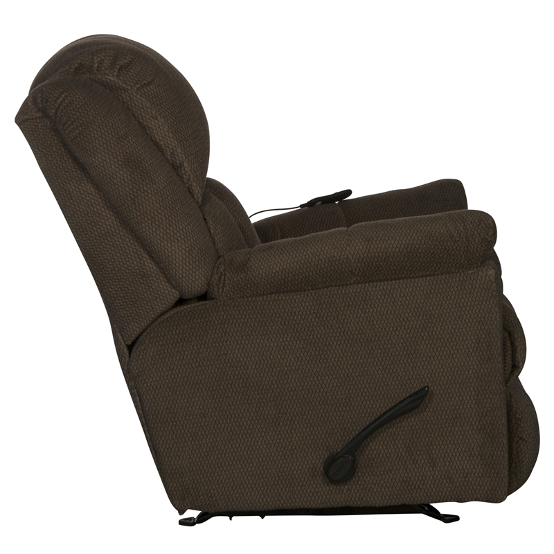 Catnapper Grady Polyester Rocker Recliner with Deluxe Heat & Massage in Brown