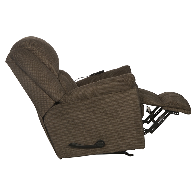 Catnapper Grady Polyester Rocker Recliner with Deluxe Heat & Massage in Brown