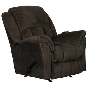 grady rocker recliner with deluxe heat & massage in gray polyester fabric
