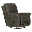 Graves Swivel Glider Recliner in Gray Polyester Fabric
