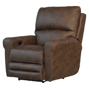 graves power wall hugger recliner in brown polyester fabric