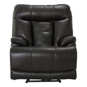 cicero power lay flat recliner with power adjustable headrest in brown leather