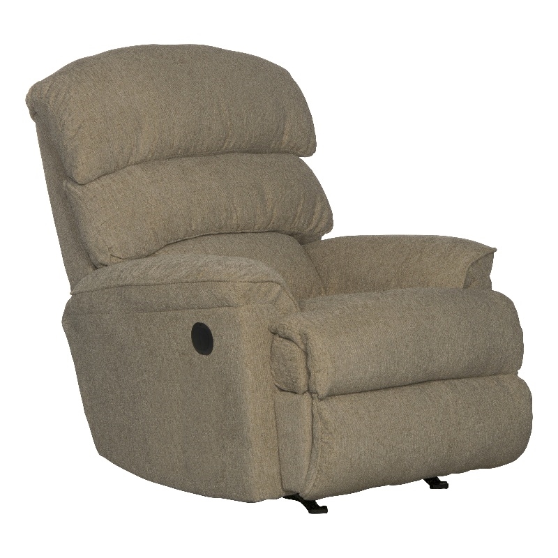 Atkins Power Wall Hugger Recliner in Beige Polyester Fabric