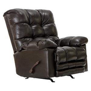 salerno leather rocker recliner in brown top grain italian leather