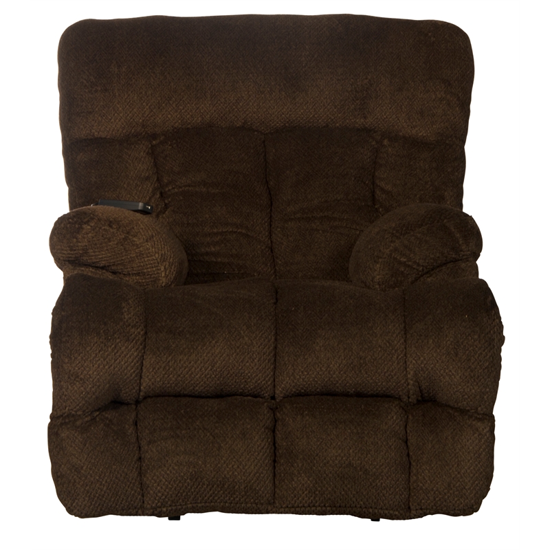 Webster Power Recliner with Adjustable Headrest & Lumbar in Soft Brown Fabric