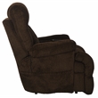 Webster Power Recliner with Adjustable Headrest & Lumbar in Soft Brown Fabric