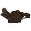 Webster Power Recliner with Adjustable Headrest & Lumbar in Soft Brown Fabric