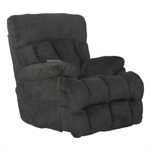 Webster Power Recliner with Adjustable Headrest & Lumbar in Soft Gray Fabric