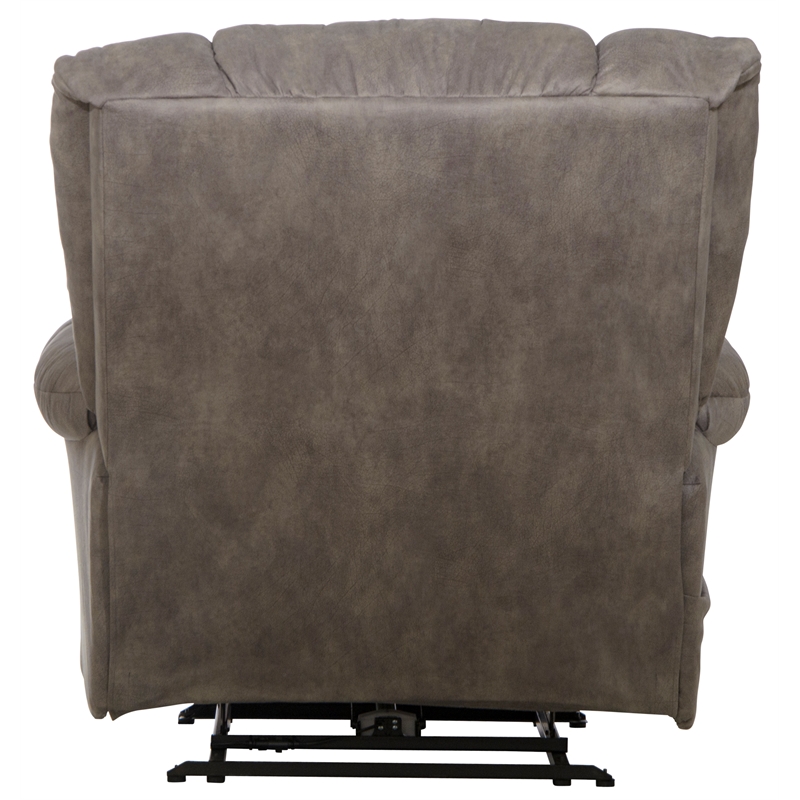Catnapper Dixon Oversized Power Lay Flat Recliner in Gray Fabric