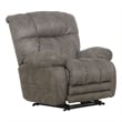 Catnapper Dixon Oversized Power Lay Flat Recliner in Gray Fabric