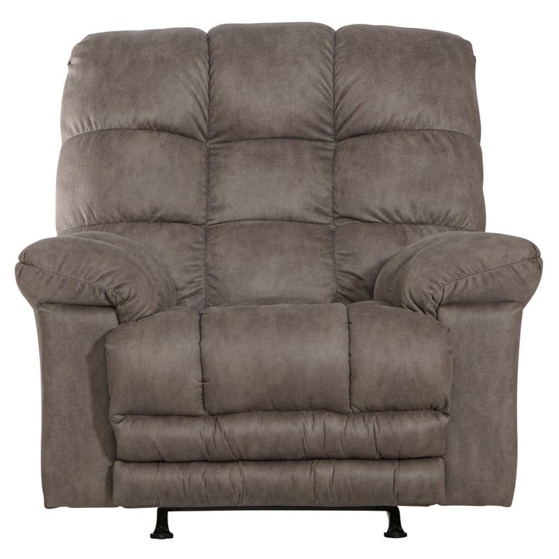 Catnapper Cochran Oversized Extension Footrest Rocker Recliner in Gray Fabric
