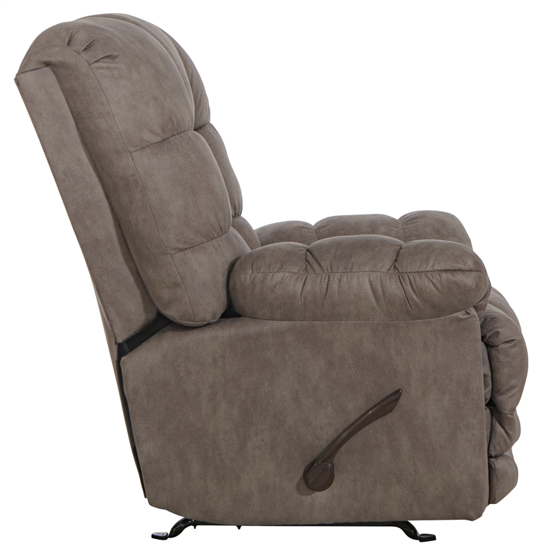Catnapper Cochran Oversized Extension Footrest Rocker Recliner in Gray Fabric
