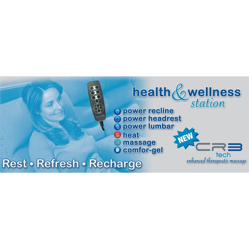 Catnapper Danny Cocoa Leather Power Rocker Recliner with Therapeutic Massage