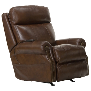 catnapper danny brown leather power rocker recliner with therapeutic massage