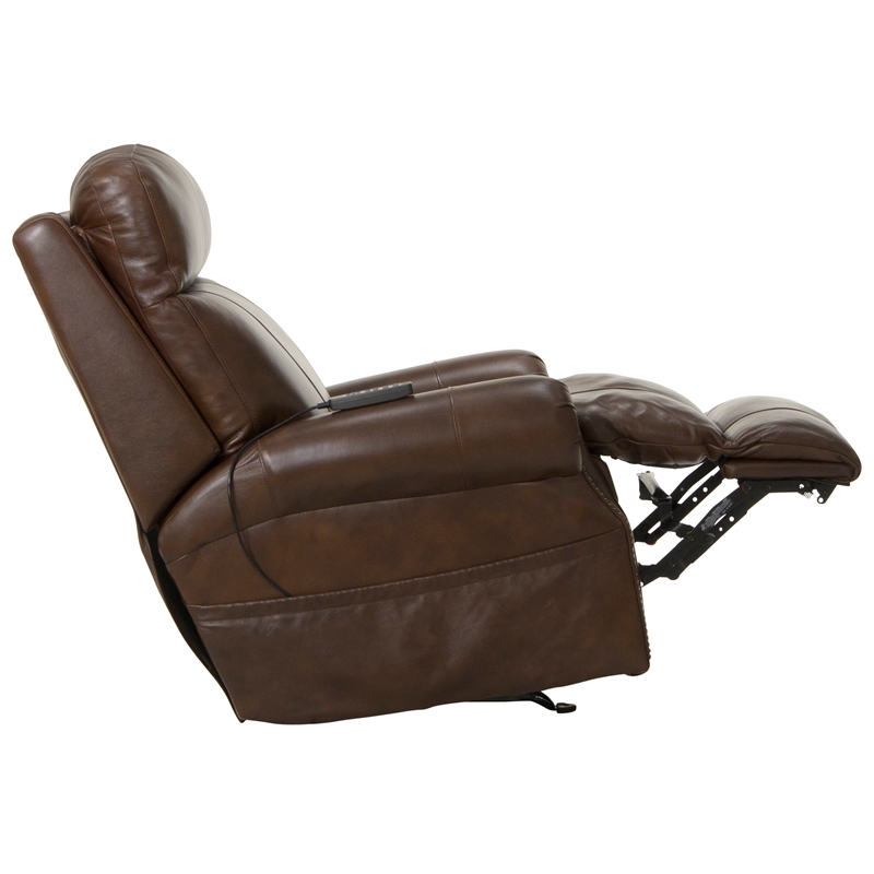 Catnapper Danny Brown Leather Power Rocker Recliner with Therapeutic Massage