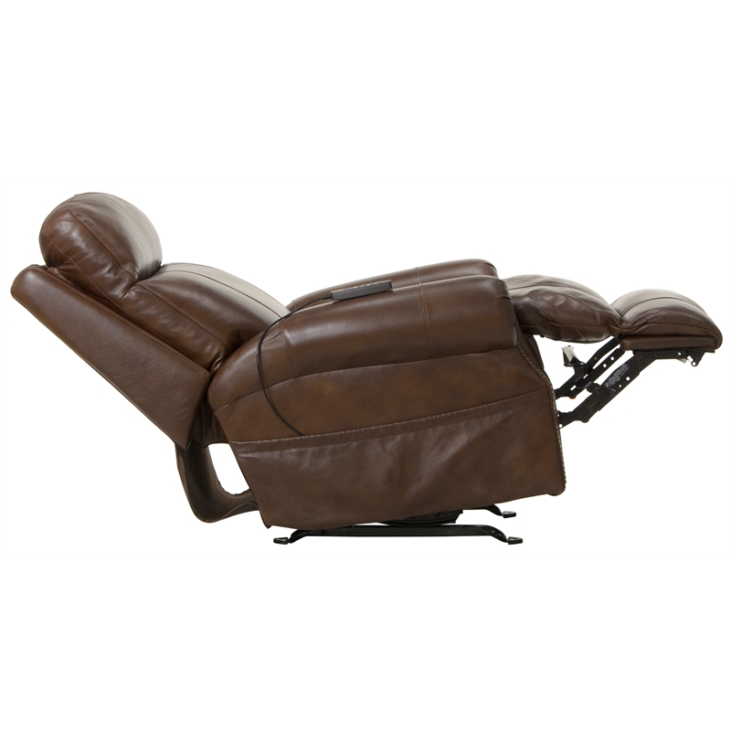 Catnapper Danny Brown Leather Power Rocker Recliner with Therapeutic Massage