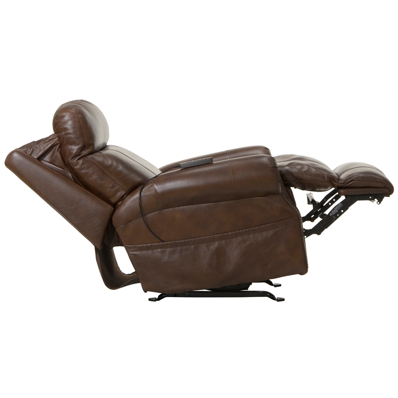 Catnapper Danny Brown Leather Power Rocker Recliner with Therapeutic Massage