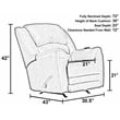 Catnapper Jimmy Rocker Recliner with Heat and Massage in Gray Polyester Fabric