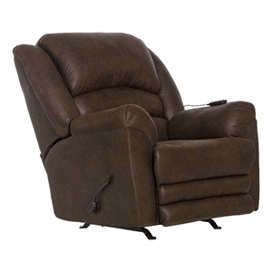 catnapper jimmy rocker recliner with heat and massage in walnut polyester fabric