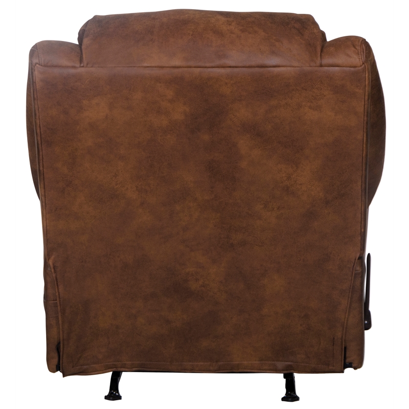 Catnapper Jimmy Rocker Recliner with Heat and Massage in Auburn Polyester Fabric
