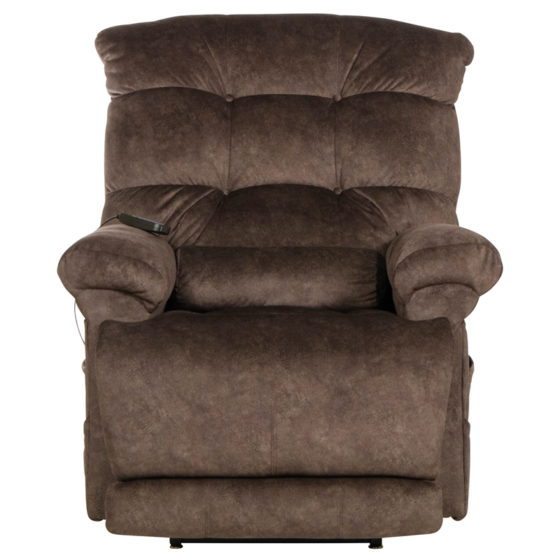 Catnapper Release Power Lift Recliner with Zero Gravity Recline in Brown Fabric