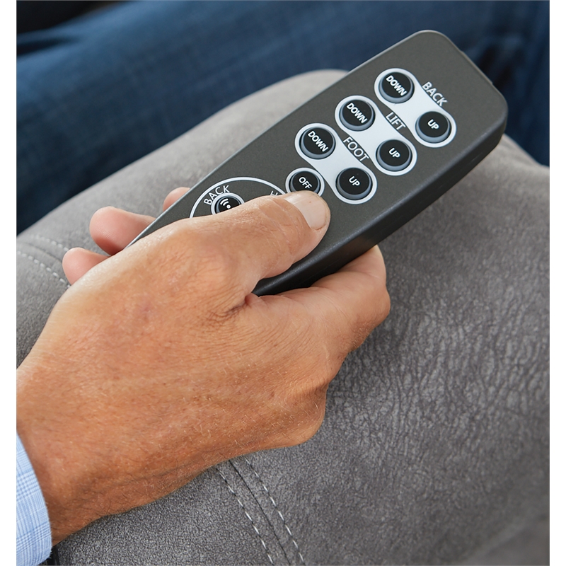 Catnapper Release Power Lift Recliner with Zero Gravity Recline in Gray Fabric