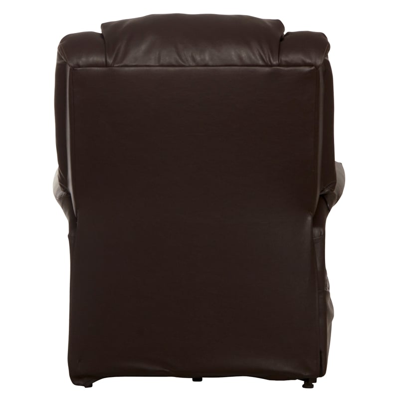 Catnapper Hewitt Power Lift Lay-Flat Recliner with Brown Disinfectable PU Fabric