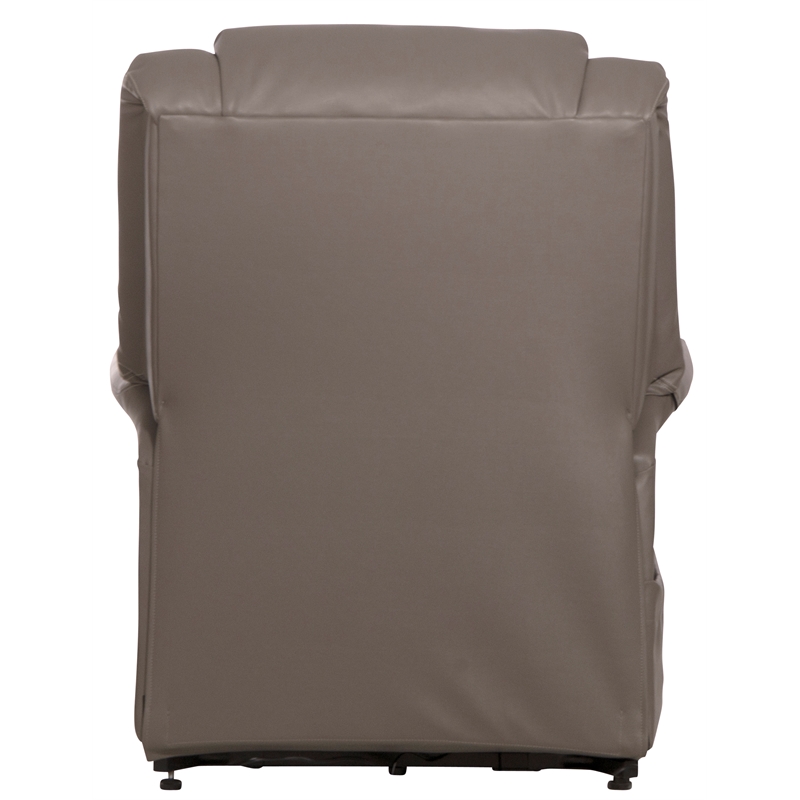 Catnapper Hewitt Power Lift Lay-Flat Recliner with Gray Disinfectable PU Fabric