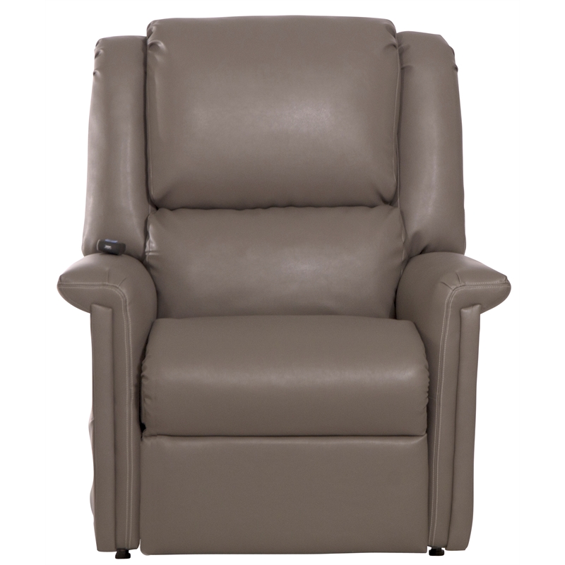 Catnapper Hewitt Power Lift Lay-Flat Recliner with Gray Disinfectable PU Fabric