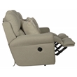 Catnapper Eastland Lay Flat Reclining Sofa in Beige Fabric with Accent Pillows