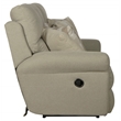 Catnapper Eastland Lay Flat Reclining Sofa in Beige Fabric with Accent Pillows